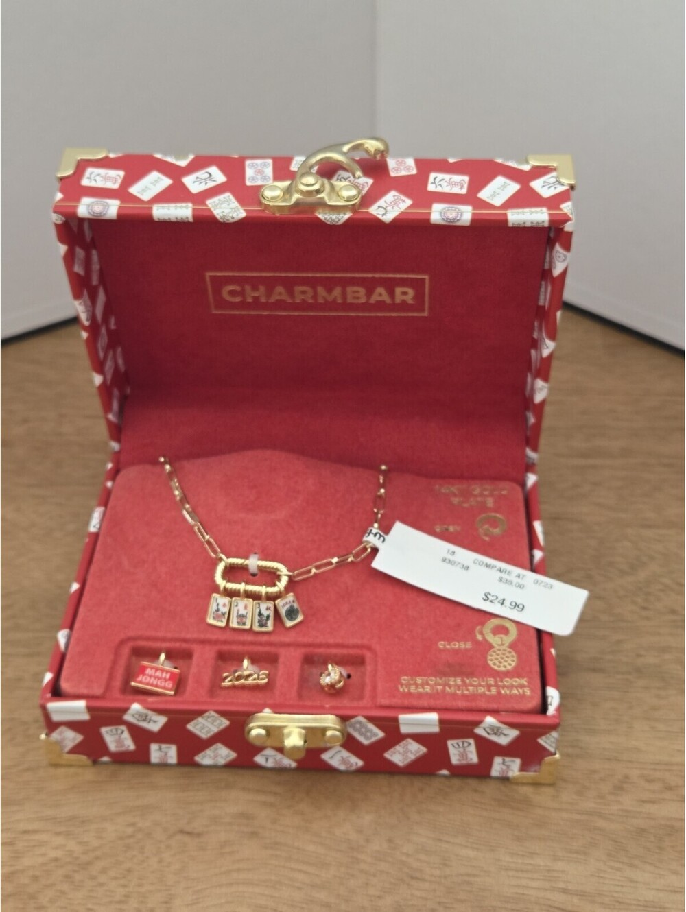 CHARMBAR Mahjong Bracelet Gold Tone Interchangeable Charms Gift Box 2026 Viral